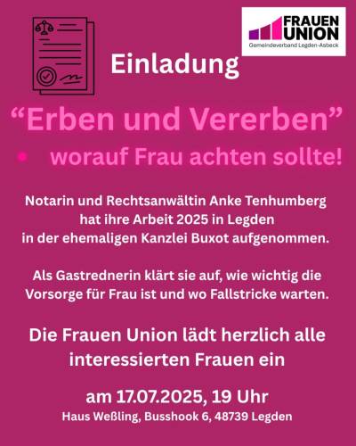 Anke Tenhumberg informierte anschaulich &uuml;ber T&uuml;cken und L&uuml;cken beim Erben, Vererben, Vorsorge und Vollmachten. 